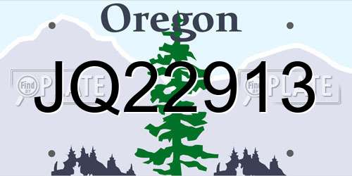 JQ22913 Oregon License Plate