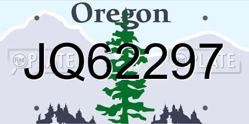JQ62297 Oregon License Plate