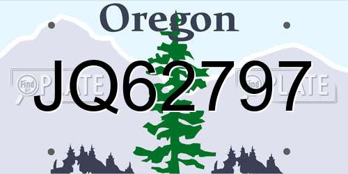 JQ62797 Oregon License Plate