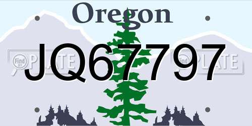 JQ67797 Oregon License Plate
