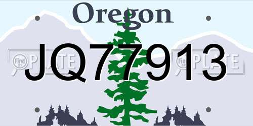 JQ77913 Oregon License Plate