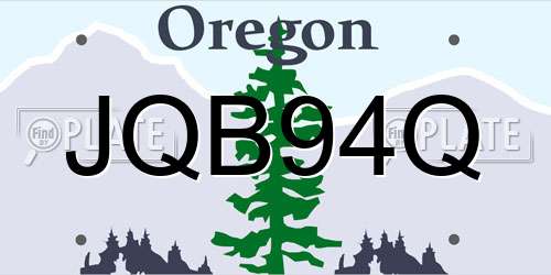JQB94Q Oregon License Plate