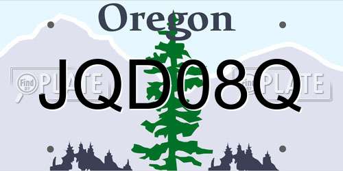 JQD08Q Oregon License Plate