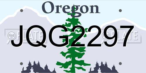 JQG2297 Oregon License Plate