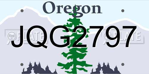 JQG2797 Oregon License Plate