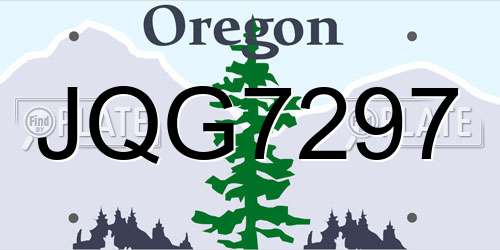 JQG7297 Oregon License Plate