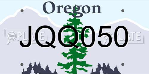 JQQ050 Oregon License Plate