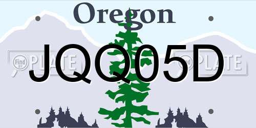 JQQ05D Oregon License Plate