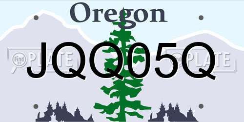 JQQ05Q Oregon License Plate