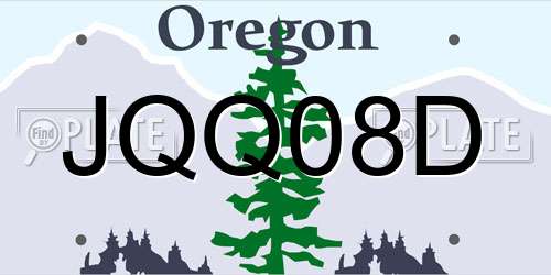 JQQ08D Oregon License Plate