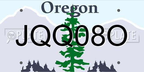 JQQ08O Oregon License Plate
