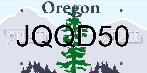 JQQD50 Oregon License Plate