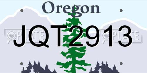 JQT2913 Oregon License Plate