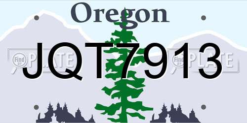 JQT7913 Oregon License Plate