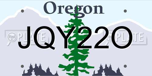 JQY22O Oregon License Plate