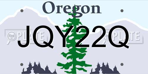 JQY22Q Oregon License Plate