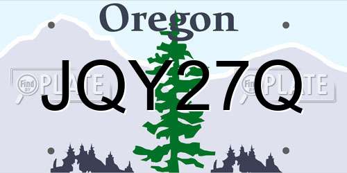 JQY27Q Oregon License Plate