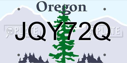 JQY72Q Oregon License Plate