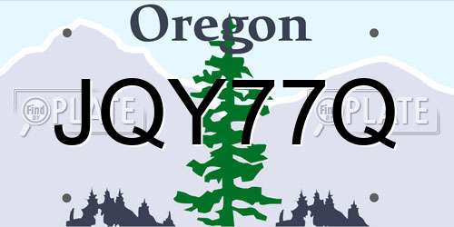 JQY77Q Oregon License Plate