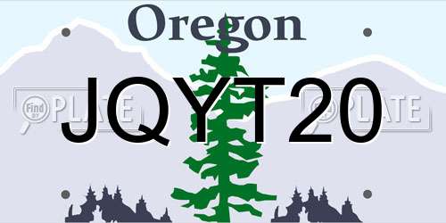 JQYT20 Oregon License Plate