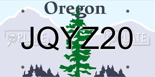 JQYZ20 Oregon License Plate