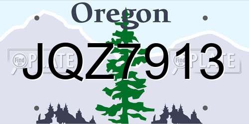 JQZ7913 Oregon License Plate