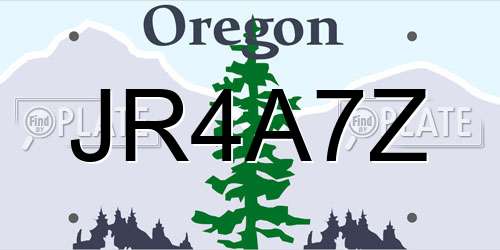 JR4A7Z Oregon License Plate