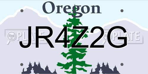 JR4Z2G Oregon License Plate