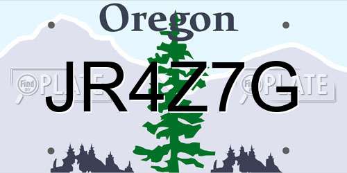 JR4Z7G Oregon License Plate