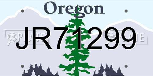 JR71299 Oregon License Plate