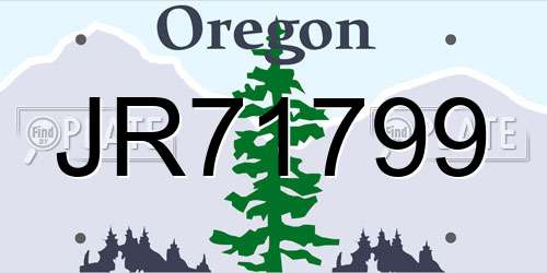 JR71799 Oregon License Plate