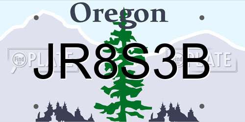 JR8S3B Oregon License Plate