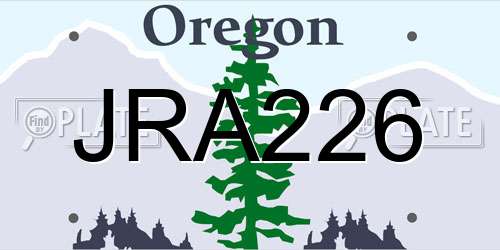 JRA226 Oregon License Plate