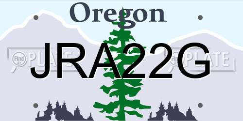 JRA22G Oregon License Plate