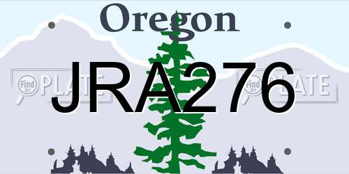 JRA276 Oregon License Plate