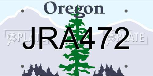 JRA472 Oregon License Plate