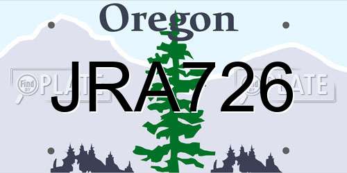 JRA726 Oregon License Plate