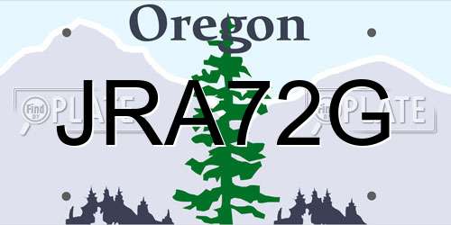 JRA72G Oregon License Plate