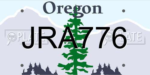 JRA776 Oregon License Plate