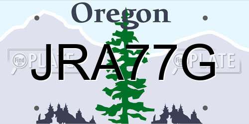 JRA77G Oregon License Plate