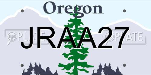 JRAA27 Oregon License Plate