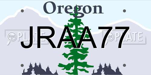 JRAA77 Oregon License Plate