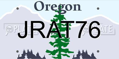 JRAT76 Oregon License Plate