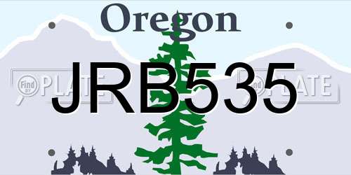 JRB535 Oregon License Plate