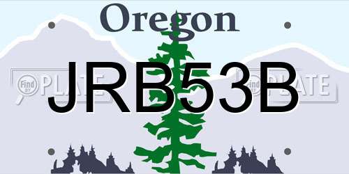 JRB53B Oregon License Plate