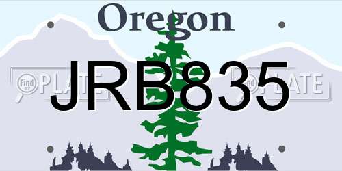 JRB835 Oregon License Plate
