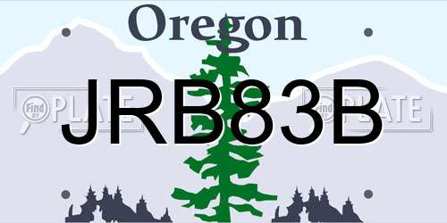 JRB83B Oregon License Plate