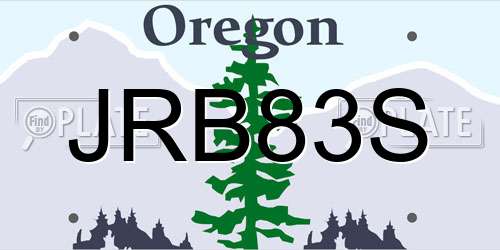 JRB83S Oregon License Plate