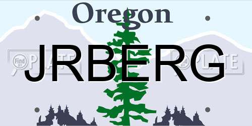 JRBERG Oregon License Plate
