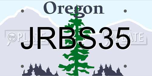 JRBS35 Oregon License Plate